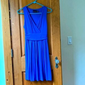 Blue Cynthia Rowley Cross Front Dress With Pockets